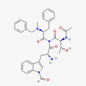 molecular formula C35H39N5O6 B1674002 L-Phenylalaninamide, N-acetyl-L-threonyl-1-formyl-D-tryptophyl-N-methyl-N-(phenylmethyl)- CAS No. 126088-92-4