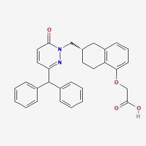 Acetic acid, (((6S)-6-((3-(diphenylmethyl)-6-oxo-1(6H)-pyridazinyl)methyl)-5,6,7,8-tetrahydro-1-naphthalenyl)oxy)-