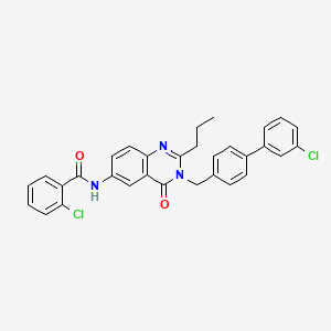 2-chloro-N-[3-[[4-(3-chlorophenyl)phenyl]methyl]-4-oxo-2-propylquinazolin-6-yl]benzamide