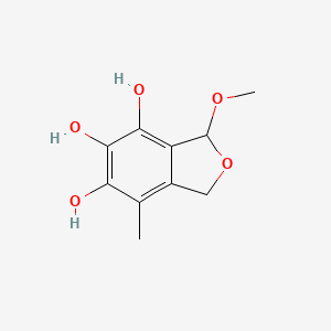 molecular formula C10H12O5 B1674023 4,5,6-Isobenzofurantriol, 1,3-dihydro-3-methoxy-7-methyl- CAS No. 342785-41-5