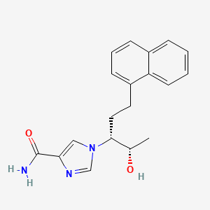 molecular formula C19H21N3O2 B1674029 1H-Imidazole-4-carboxamide, 1-((1R,2S)-2-hydroxy-1-(2-(1-naphthalenyl)ethyl)propyl)- CAS No. 256461-79-7