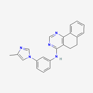 molecular formula C22H19N5 B1674030 N-[3-(4-methyl-1H-imidazol-1-yl)phenyl]-5H,6H-benzo[h]quinazolin-4-amine CAS No. 374555-75-6