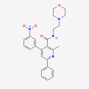 molecular formula C25H26N4O4 B1674034 2-Methyl-N-(2-(4-morpholinyl)ethyl)-4-(3-nitrophenyl)-6-phenylnicotinamide CAS No. 113243-75-7
