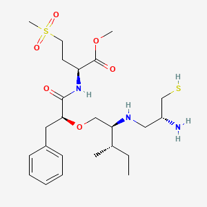 molecular formula C24H41N3O6S2 B1674065 methyl (2S)-2-[[(2S)-2-[(2S,3S)-2-[[(2R)-2-amino-3-sulfanylpropyl]amino]-3-methylpentoxy]-3-phenylpropanoyl]amino]-4-methylsulfonylbutanoate CAS No. 156511-34-1