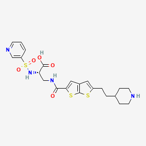 B1674067 (2S)-3-[[2-(2-piperidin-4-ylethyl)thieno[2,3-b]thiophene-5-carbonyl]amino]-2-(pyridin-3-ylsulfonylamino)propanoic acid CAS No. 168157-33-3