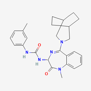 molecular formula C26H31N5O2 B1674069 1-[(3R)-5-(3-azabicyclo[3.2.2]nonan-3-yl)-1-methyl-2-oxo-3H-1,4-benzodiazepin-3-yl]-3-(3-methylphenyl)urea CAS No. 154967-59-6