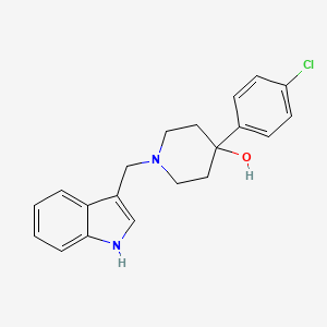 molecular formula C20H21ClN2O B1674070 3-(4-(4-Chlorophenyl-4-hydroxypiperidino)methyl)indole CAS No. 81226-60-0