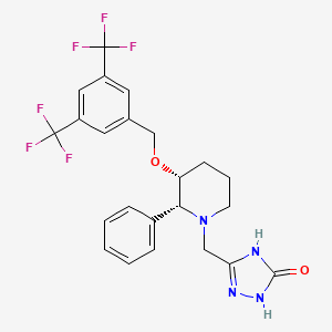 molecular formula C23H22F6N4O2 B1674071 5-[[(2R,3R)-3-[[3,5-bis(trifluoromethyl)phenyl]methoxy]-2-phenylpiperidin-1-yl]methyl]-1,2-dihydro-1,2,4-triazol-3-one CAS No. 187724-85-2