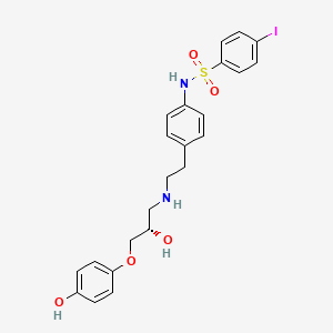 molecular formula C23H25IN2O5S B1674073 N-[4-[2-[[(2S)-2-hydroxy-3-(4-hydroxyphenoxy)propyl]amino]ethyl]phenyl]-4-iodobenzenesulfonamide 