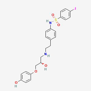 molecular formula C23H25IN2O5S B1674073 N-[4-[2-[[(2S)-2-hydroxy-3-(4-hydroxyphenoxy)propyl]amino]ethyl]phenyl]-4-iodobenzenesulfonamide CAS No. 159182-18-0