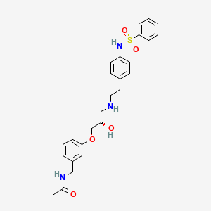 molecular formula C26H31N3O5S B1674077 N-[[3-[(2S)-2-Hydroxy-3-[[2-[4-[(phenylsulfonyl)amino]phenyl]ethyl]amino]propoxy]phenyl]methyl]-acetamide CAS No. 244192-94-7