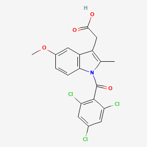 molecular formula C19H14Cl3NO4 B1674078 5-Methoxy-2-methyl-1-(2,4,6-trichlorobenzoyl)-1H-indole-3-acetic acid CAS No. 168086-64-4