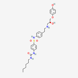B1674084 4-[[(Hexylamino)carbonyl]amino]-N-[4-[2-[[(2S)-2-hydroxy-3-(4-hydroxyphenoxy)propyl]amino]ethyl]phenyl]-benzenesulfonamide CAS No. 159182-43-1