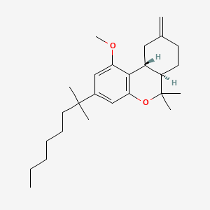 molecular formula C26H40O2 B1674087 (6aR,10aR)-1-methoxy-6,6-dimethyl-9-methylidene-3-(2-methyloctan-2-yl)-7,8,10,10a-tetrahydro-6aH-benzo[c]chromene CAS No. 174627-56-6