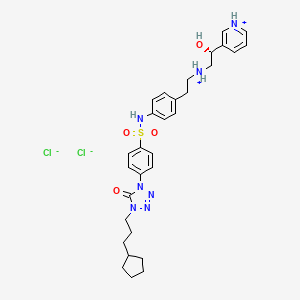 molecular formula C30H39Cl2N7O4S B1674094 2-[4-[[4-[4-(3-cyclopentylpropyl)-5-oxotetrazol-1-yl]phenyl]sulfonylamino]phenyl]ethyl-[(2R)-2-hydroxy-2-pyridin-1-ium-3-ylethyl]azanium;dichloride CAS No. 182251-68-9
