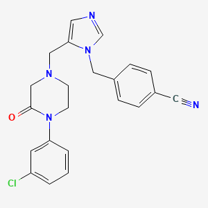 molecular formula C22H20ClN5O B1674100 4-[(5-{[4-(3-Chlorophenyl)-3-oxopiperazin-1-YL]methyl}-1H-imidazol-1-YL)methyl]benzonitrile CAS No. 183499-57-2