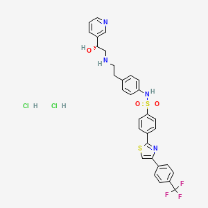 molecular formula C31H29Cl2F3N4O3S2 B1674106 Benzenesulfonamide, N-(4-(2-(((2R)-2-hydroxy-2-(3-pyridinyl)ethyl)amino)ethyl)phenyl)-4-(4-(4-(trifluoromethyl)phenyl)-2-thiazolyl)-, dihydrochloride CAS No. 211031-81-1