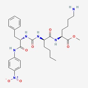 B1674108 methyl (2S)-6-amino-2-[[(2R)-2-[[(2S)-1-(4-nitroanilino)-1-oxo-3-phenylpropan-2-yl]carbamoylamino]hexanoyl]amino]hexanoate CAS No. 217480-25-6