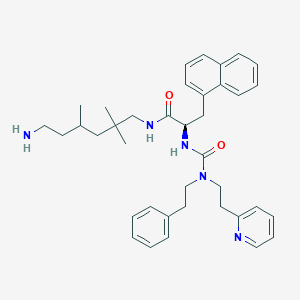 molecular formula C38H49N5O2 B1674109 (2R)-N-(6-amino-2,2,4-trimethylhexyl)-3-naphthalen-1-yl-2-[(2-phenylethyl-(2-pyridin-2-ylethyl)carbamoyl)amino]propanamide CAS No. 217480-24-5