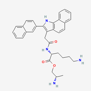 molecular formula C33H36N4O3 B1674111 (2S)-2-Aminopropyl ester N2-[[2-(2-naphthalenyl)-1H-benz[G]indol-3-YL]acetyl]-D-lysine CAS No. 217480-27-8