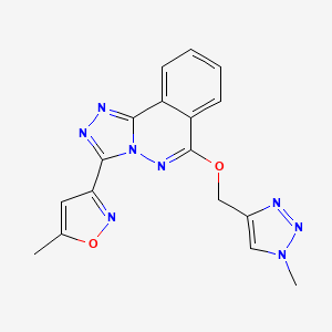 molecular formula C17H14N8O2 B1674112 3-(5-Methylisoxazol-3-yl)-6-[(1-methyl-1H-1,2,3-triazol-4-yl)methoxy][1,2,4]triazolo[3,4-a]phthalazine CAS No. 215874-86-5