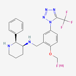 molecular formula C21H22F4N6O B1674115 Substance P antagonist receptor quantifier F-18 CAS No. 262598-99-2