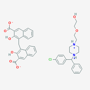 molecular formula C23H16O6.C21H27ClN2O2<br>C44H43ClN2O8 B1674118 Hydroxyzine Pamoate CAS No. 10246-75-0