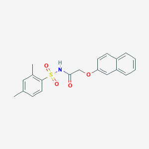 molecular formula C20H19NO4S B1674138 N-((2,4-dimethylphenyl)sulfonyl)-2-(naphthalen-2-yloxy)acetamide CAS No. 868145-09-9