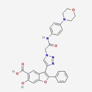 molecular formula C29H25N5O6 B1674139 6-Hydroxy-3-[1-[2-(4-morpholinoanilino)-2-oxo-ethyl]triazol-4-yl]-2-phenyl-benzofuran-5-carboxylic acid CAS No. 1143579-76-3