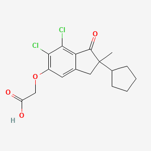 molecular formula C17H18Cl2O4 B1674140 [(6,7-Dichloro-2-cyclopentyl-2-methyl-1-oxo-2,3-dihydro-1h-inden-5-yl)oxy]acetic acid CAS No. 53108-00-2