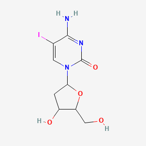 molecular formula C9H12IN3O4 B1674142 4-Amino-1-[4-hydroxy-5-(hydroxymethyl)oxolan-2-yl]-5-iodopyrimidin-2-one CAS No. 611-53-0