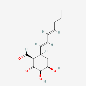 molecular formula C14H20O4 B1674155 6-[(1E,3E)-hepta-1,3-dienyl]-3,4-dihydroxy-2-oxocyclohexane-1-carbaldehyde CAS No. 29119-03-7