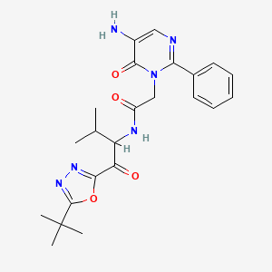 molecular formula C23H28N6O4 B1674156 Freselestat CAS No. 208848-19-5