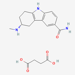 molecular formula C18H25N3O6 B1674160 Frovatriptan succinate anhydrous CAS No. 158930-09-7