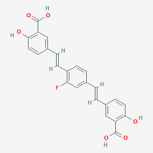 molecular formula C24H17FO6 B1674163 1-氟-2,5-双[(E)-3-羧基-4-羟基苯乙烯基]苯 CAS No. 760988-03-2