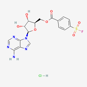 molecular formula C17H17ClFN5O7S B1674164 5'-(4-氟磺酰基苯甲酰)腺苷盐酸盐 CAS No. 78859-42-4