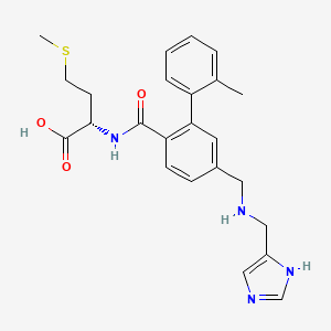 molecular formula C24H28N4O3S B1674167 (2S)-2-[(4-{[(1H-imidazol-4-ylmethyl)amino]methyl}-2-(2-methylphenyl)phenyl)formamido]-4-(methylsulfanyl)butanoic acid CAS No. 251577-09-0
