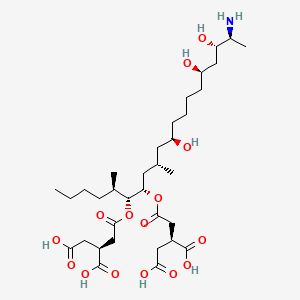 molecular formula C34H59NO15 B1674184 2,2'-((19-Amino-11,16,18-trihydroxy-5,9-dimethylicosane-6,7-diyl)bis(oxy(2-oxoethane-2,1-diyl)))dibutanedioic acid CAS No. 116355-83-0