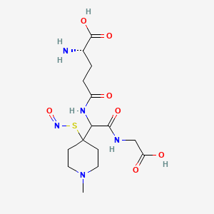 molecular formula C15H25N5O7S B1674203 Glycine, L-gamma-glutamyl-2-(1-methyl-4-(nitrosothio)-4-piperidinyl)glycyl- CAS No. 287402-88-4
