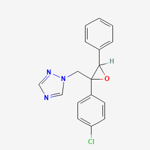 molecular formula C17H14ClN3O B1674205 1H-1,2,4-Triazole, 1-((2-(4-chlorophenyl)-3-phenyloxiranyl)methyl)- CAS No. 88630-25-5