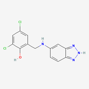 molecular formula C13H10Cl2N4O B1674250 2-[(2H-苯并三唑-5-氨基)甲基]-4,6-二氯苯酚 CAS No. 866927-10-8