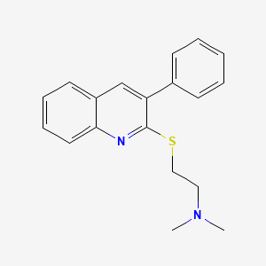 molecular formula C19H20N2S B1674262 2-((2-(Dimethylamino)ethyl)thio)-3-phenylquinoline CAS No. 85273-95-6