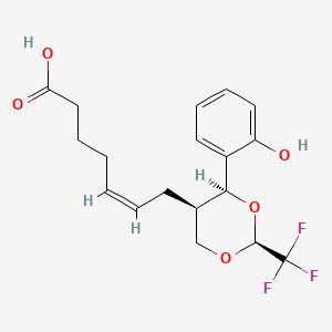 molecular formula C18H21F3O5 B1674263 (Z)-7-[(2S,4S,5R)-4-(2-hydroxyphenyl)-2-(trifluoromethyl)-1,3-dioxan-5-yl]hept-5-enoic acid CAS No. 106393-80-0