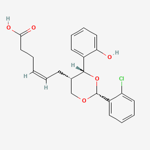 molecular formula C22H23ClO5 B1674265 6-(2-(2-Chlorophenyl-4-hydroxyphenyl)-1,3-dioxan-5-yl)hexenoic acid CAS No. 117621-64-4