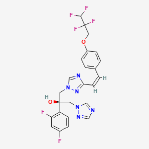 B1674266 1H-1,2,4-Triazole-1-ethanol, alpha-(2,4-difluorophenyl)-3-(2-(4-(2,2,3,3-tetrafluoropropoxy)phenyl)ethenyl)-alpha-(1H-1,2,4-triazol-1-ylmethyl)- CAS No. 103961-78-0