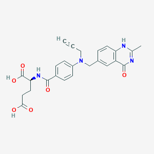 molecular formula C25H24N4O6 B1674267 (2S)-2-[[4-[(2-methyl-4-oxo-1H-quinazolin-6-yl)methyl-prop-2-ynylamino]benzoyl]amino]pentanedioic acid CAS No. 112887-62-4