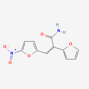 molecular formula C11H8N2O5 B1674289 2-(Furan-2-yl)-3-(5-nitrofuran-2-yl)prop-2-enamide CAS No. 3688-53-7