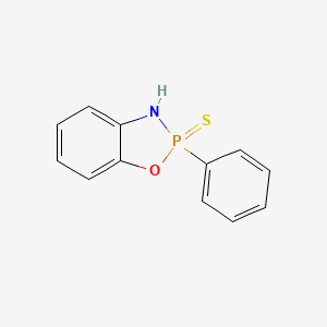 molecular formula C12H10NOPS B1674296 2-Phenyl-1,3,2-benzooxazaphosphole-2(3H)-thione CAS No. 117089-08-4