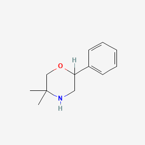 molecular formula C12H17NO B1674301 5,5-Dimethyl-2-phenylmorpholine CAS No. 42013-48-9