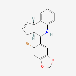 molecular formula C19H16BrNO2 B1674302 (3aR,4R,9bS)-4-(6-bromo-1,3-benzodioxol-5-yl)-3a,4,5,9b-tetrahydro-3H-cyclopenta[c]quinoline CAS No. 1161002-05-6